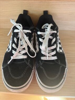 Vans Kids Black & White Checkerboard Low Top Sneakers